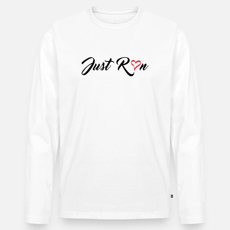 Lauf einfach - Männer Premium Bio Langarmshirt - Weiß