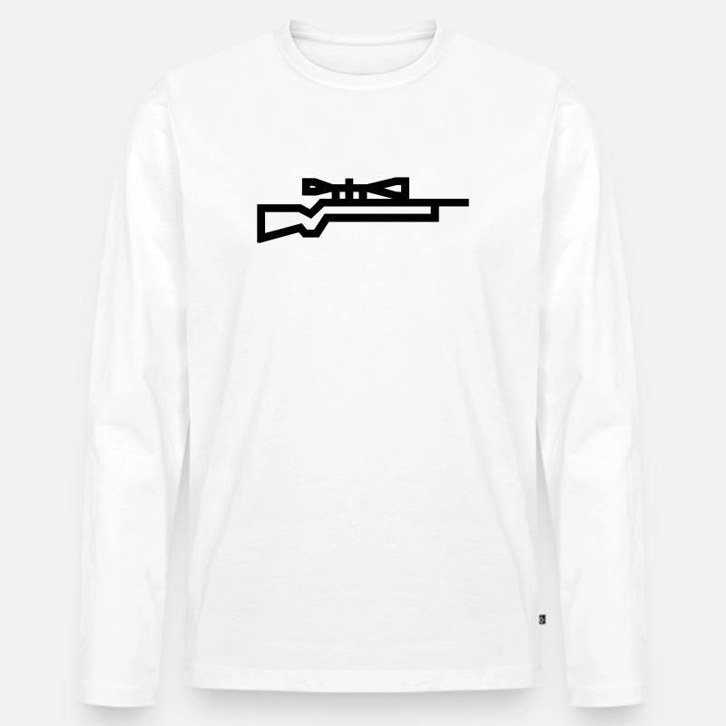 Scharfschütze - Männer Premium Bio Langarmshirt - Weiß