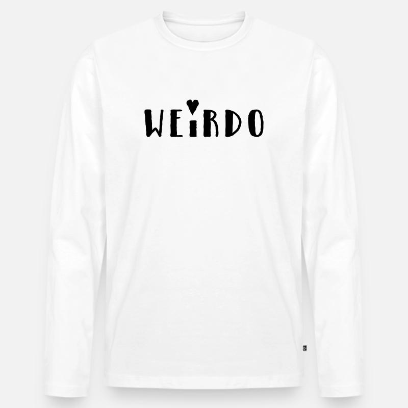 Weirdo - Männer Premium Bio Langarmshirt - Weiß