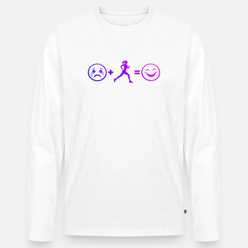 Geschenkidee für eine Running mit Running - Männer Premium Bio Langarmshirt - Weiß