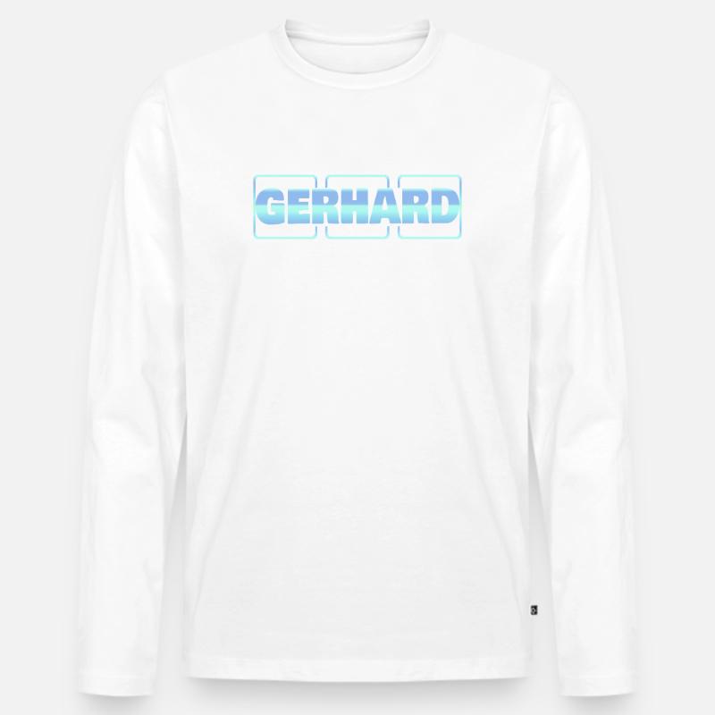 Gerhard - Männer Premium Bio Langarmshirt - Weiß