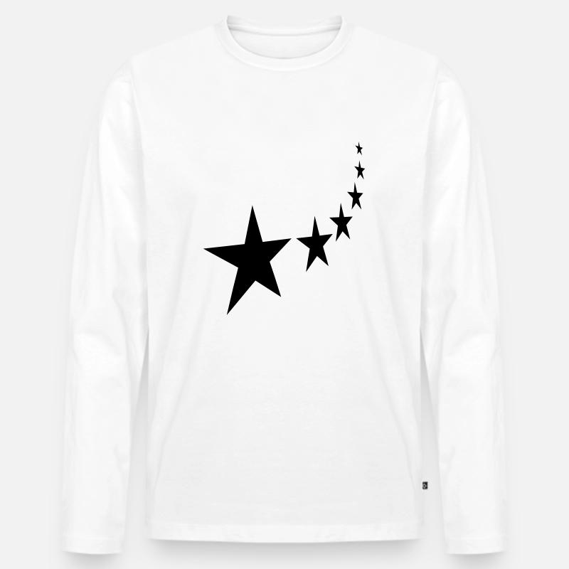 sternschnuppe - Männer Premium Bio Langarmshirt - Weiß