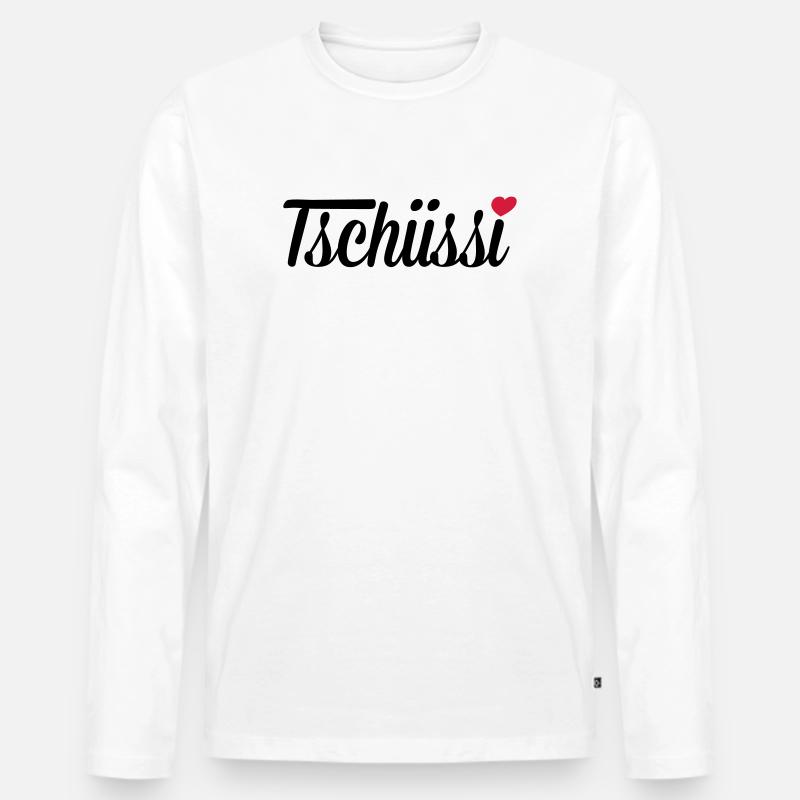 Tschüssi Herz - Männer Premium Bio Langarmshirt - Weiß