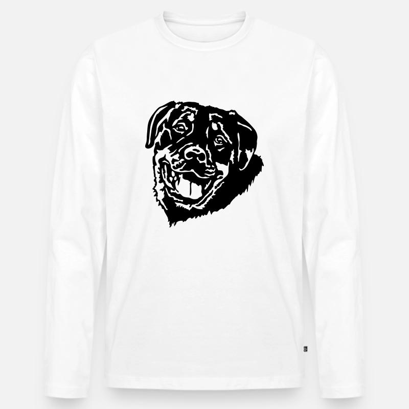 (213) Rottweiler - Männer Premium Bio Langarmshirt - Weiß