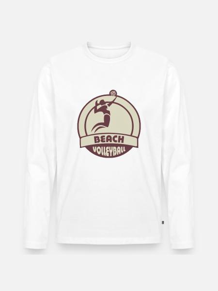 beach volleyball - Männer Premium Bio Langarmshirt - Weiß
