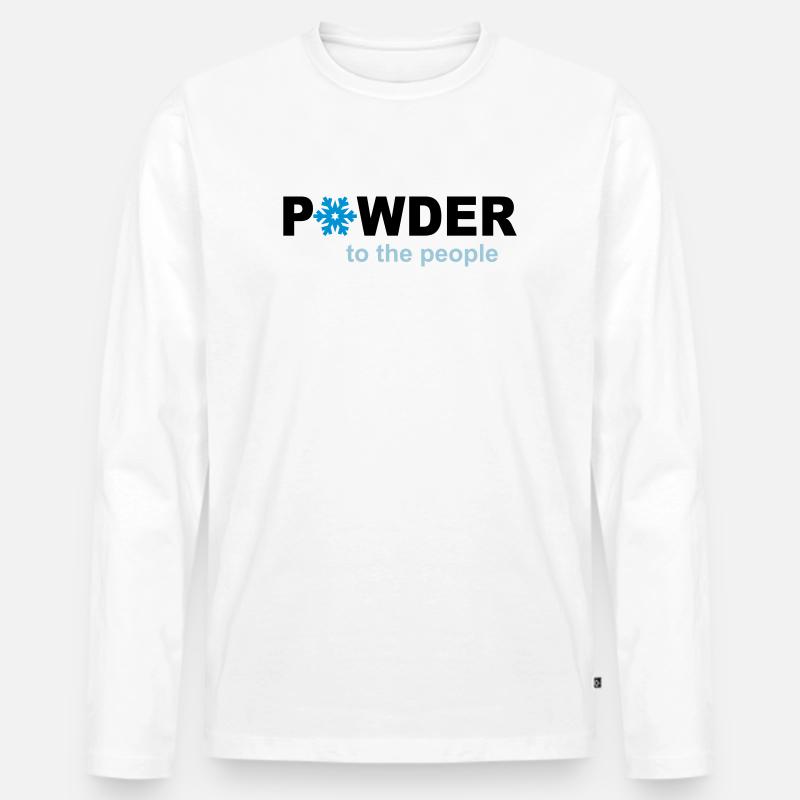 Schnee - Männer Premium Bio Langarmshirt - Weiß
