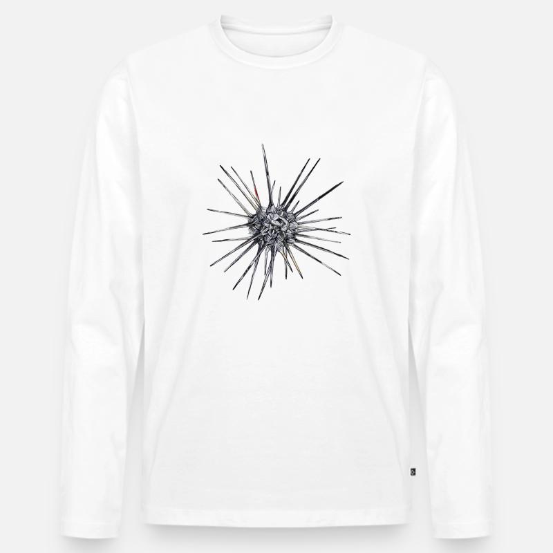 space Seestern - Männer Premium Bio Langarmshirt - Weiß