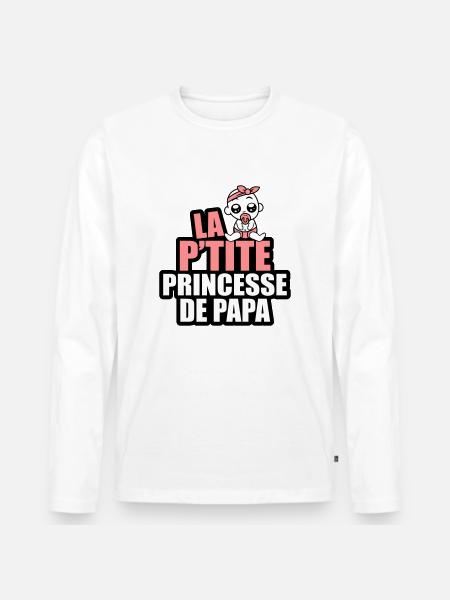 la p'tite princesse de papa - T-shirt manches longues Premium bio Homme - blanc