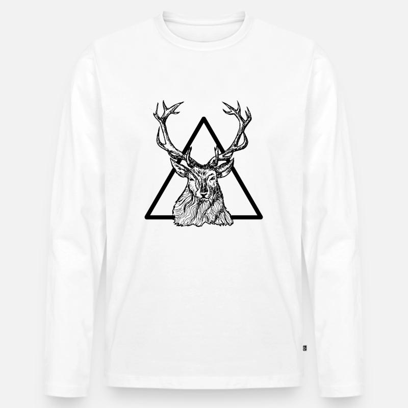 Hert - Männer Premium Bio Langarmshirt - Weiß