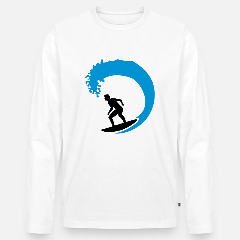 Surfen - Männer Premium Bio Langarmshirt - Weiß