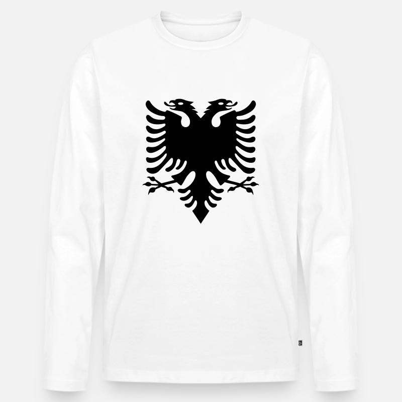 Adler - Männer Premium Bio Langarmshirt - Weiß