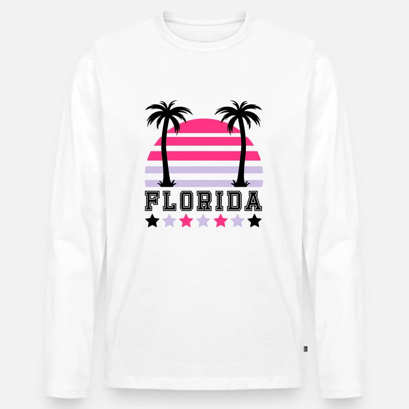 florida2 - Männer Premium Bio Langarmshirt - Weiß