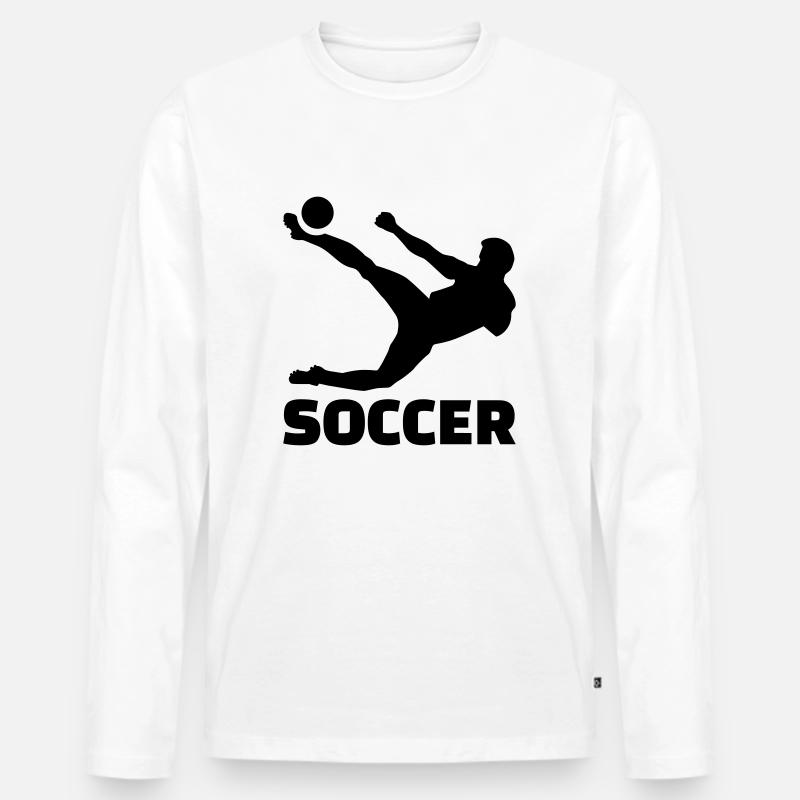 Fußball - Männer Premium Bio Langarmshirt - Weiß