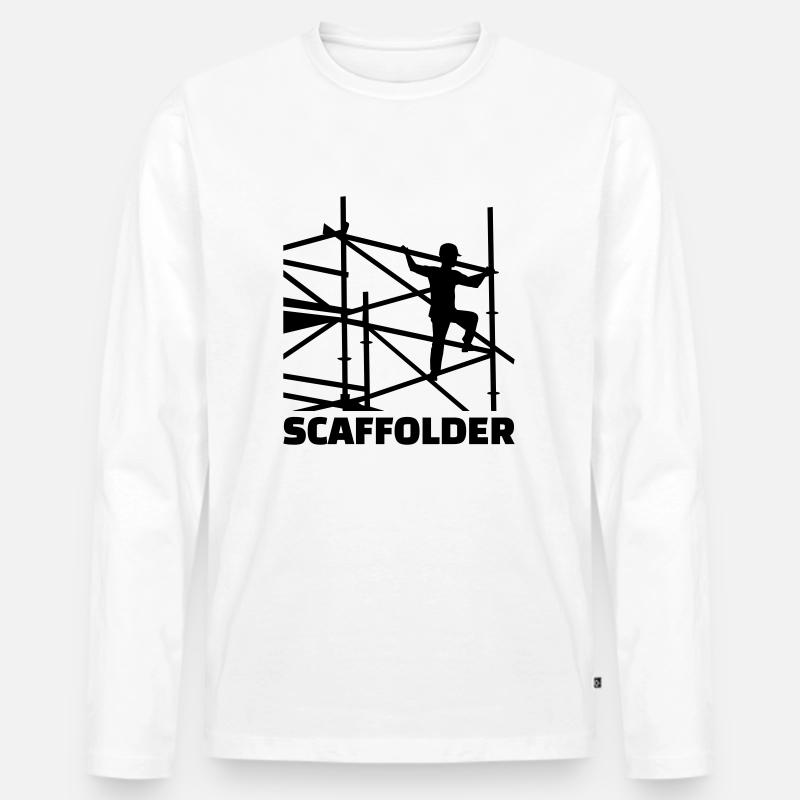Gerüstbauer - Männer Premium Bio Langarmshirt - Weiß