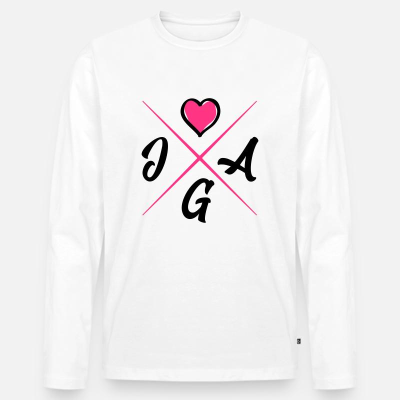 jga design herz - Männer Premium Bio Langarmshirt - Weiß