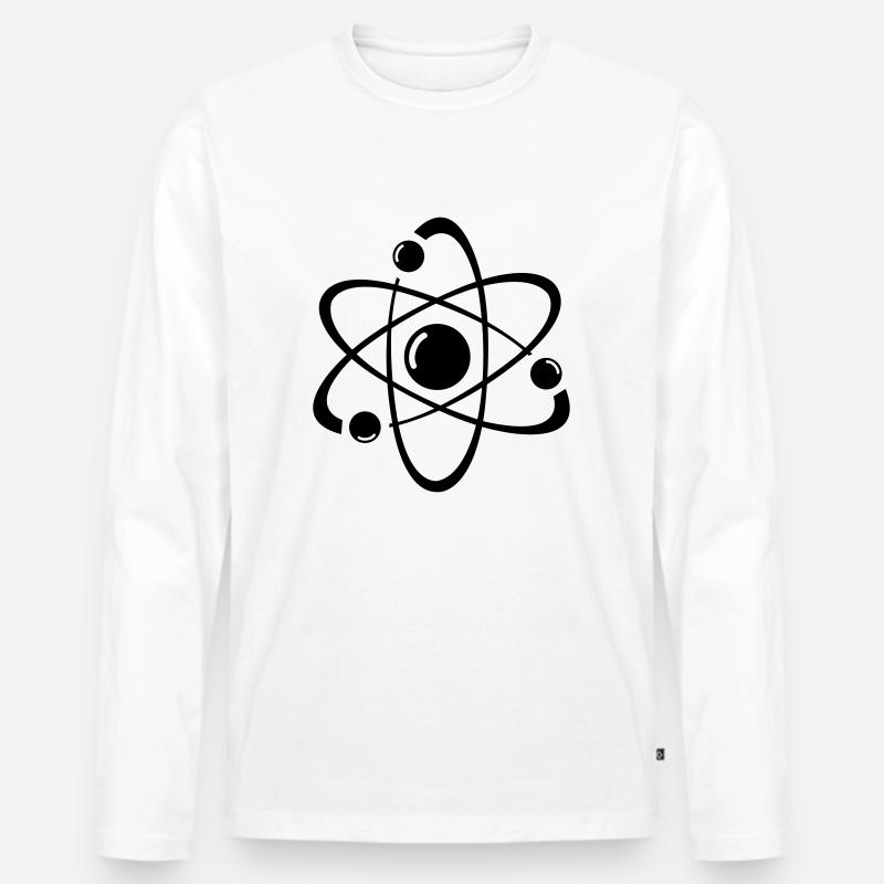 atom - Men's Premium Organic Long Sleeve Shirt - white