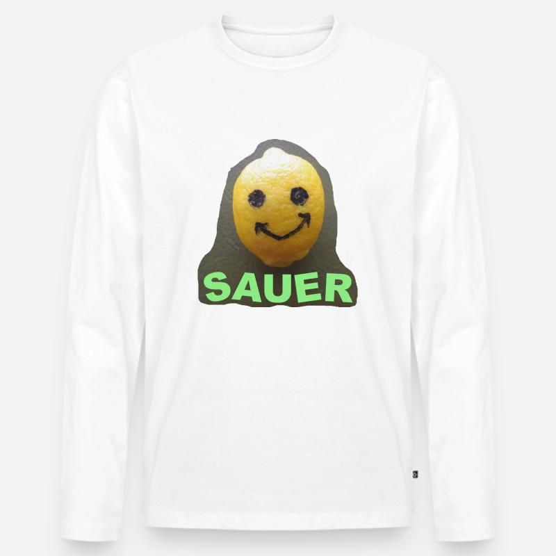 TOMZOFF Sauer - Männer Premium Bio Langarmshirt - Weiß