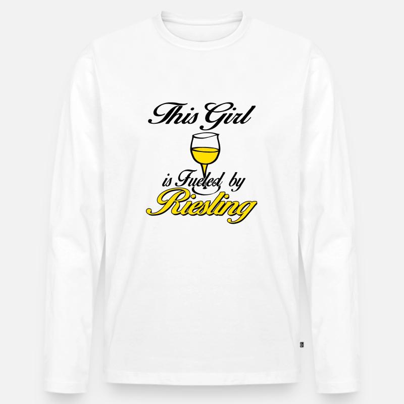 dieses Mädchen Riesling - Männer Premium Bio Langarmshirt - Weiß