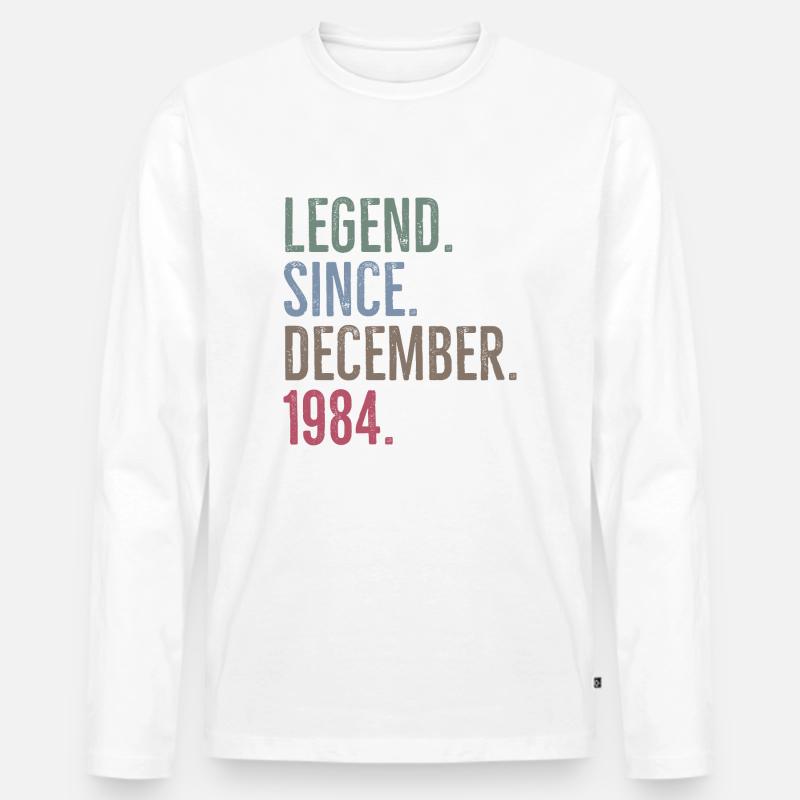 Legende seit Dezember 1984 - Männer Premium Bio Langarmshirt - Weiß