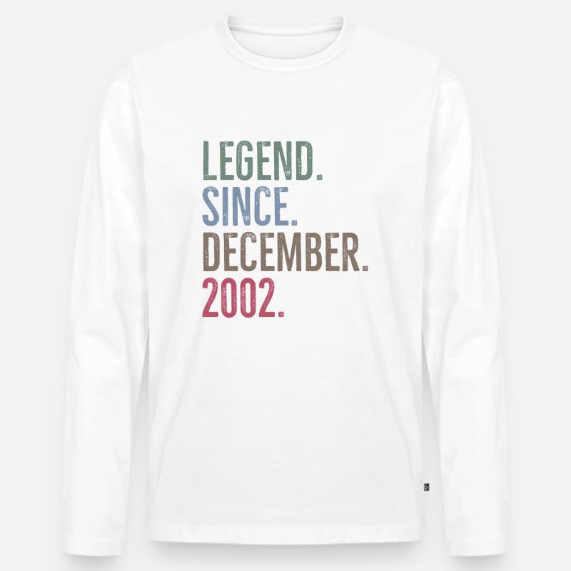Legende seit Dezember 2002 - Männer Premium Bio Langarmshirt - Weiß