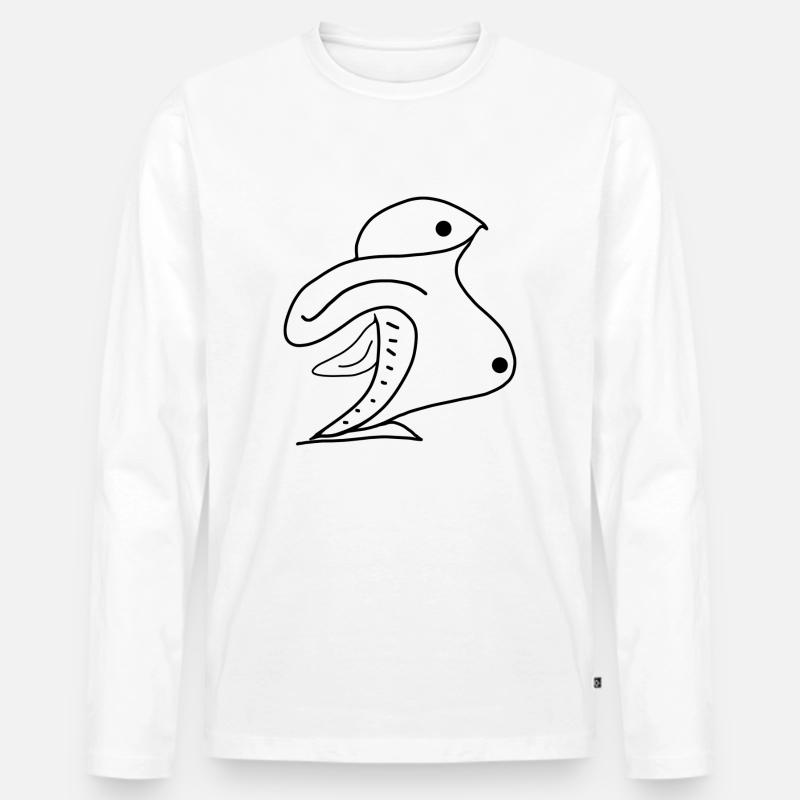 Pinguin - Männer Premium Bio Langarmshirt - Weiß