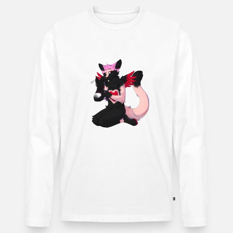 Butterfly mit SmiłeDøg - Männer Premium Bio Langarmshirt - Weiß