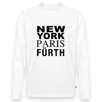 NEWYORK PARIS FÜRTH - Men's Premium Organic Long Sleeve Shirt - white - Front - Nico (187cm)