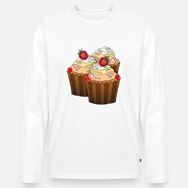 Kuchen - Männer Premium Bio Langarmshirt - Weiß