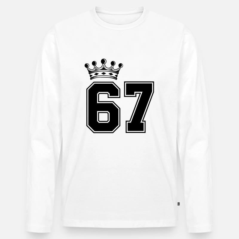 67 krone - Männer Premium Bio Langarmshirt - Weiß