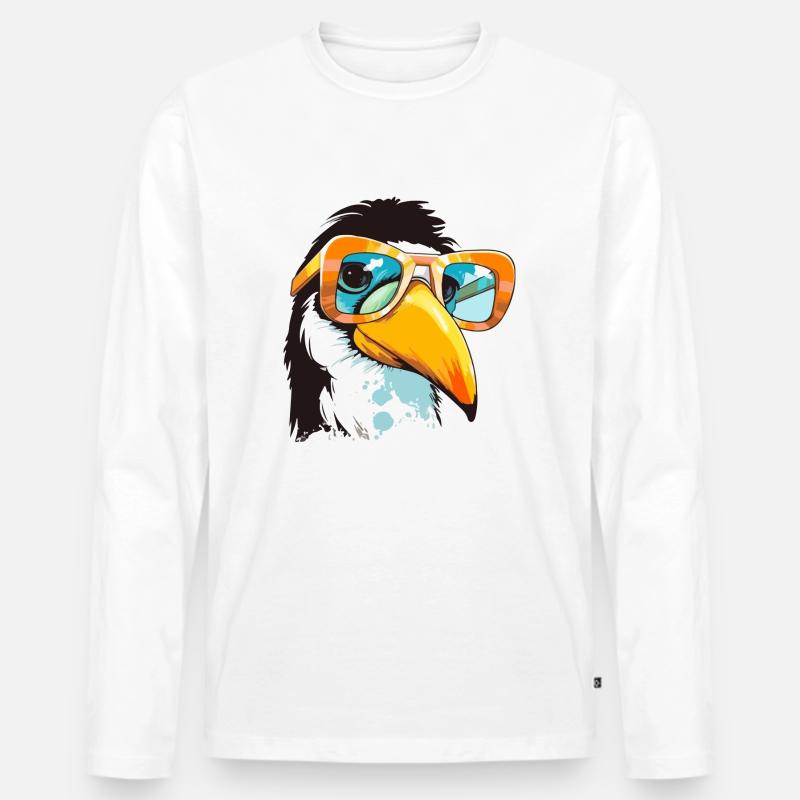 Schau dir den Tukan an - Männer Premium Bio Langarmshirt - Weiß