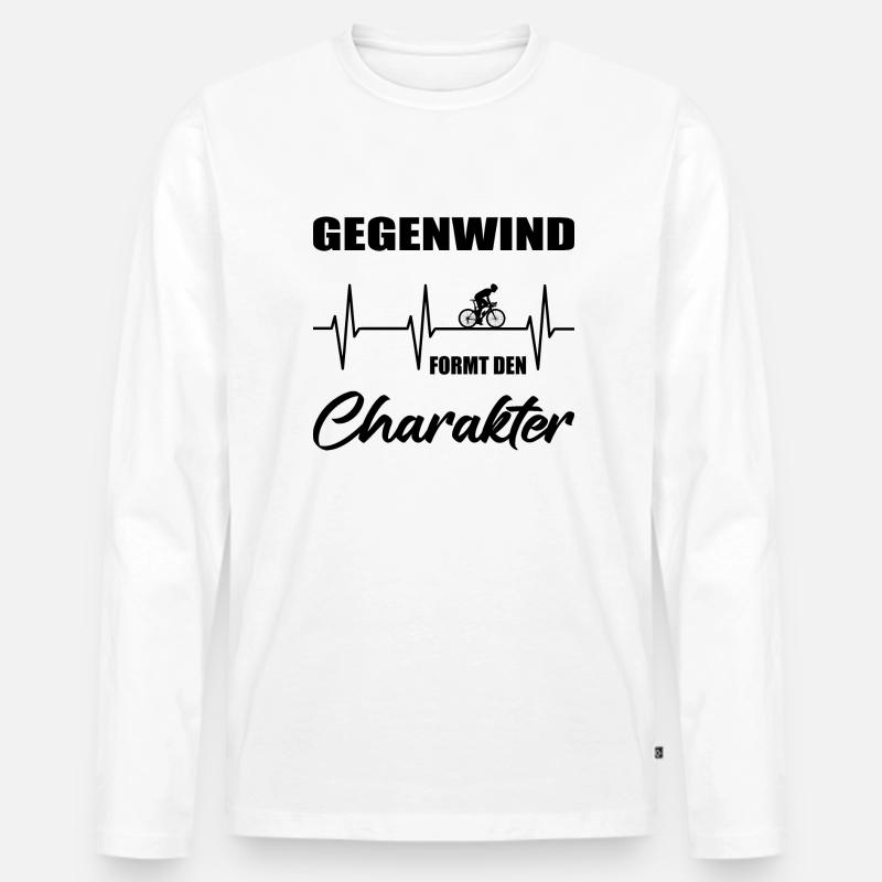 Fahrrad - Männer Premium Bio Langarmshirt - Weiß