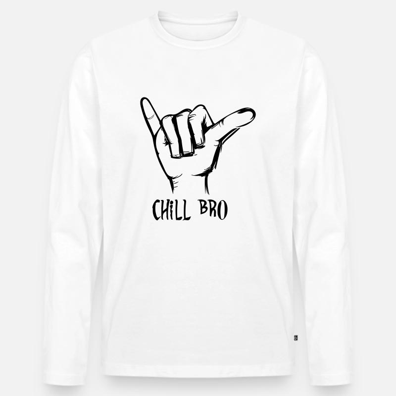 chill Bruder - Männer Premium Bio Langarmshirt - Weiß