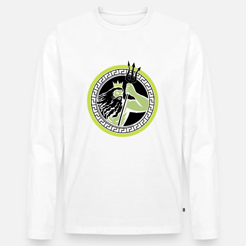 poseidon triton - Männer Premium Bio Langarmshirt - Weiß