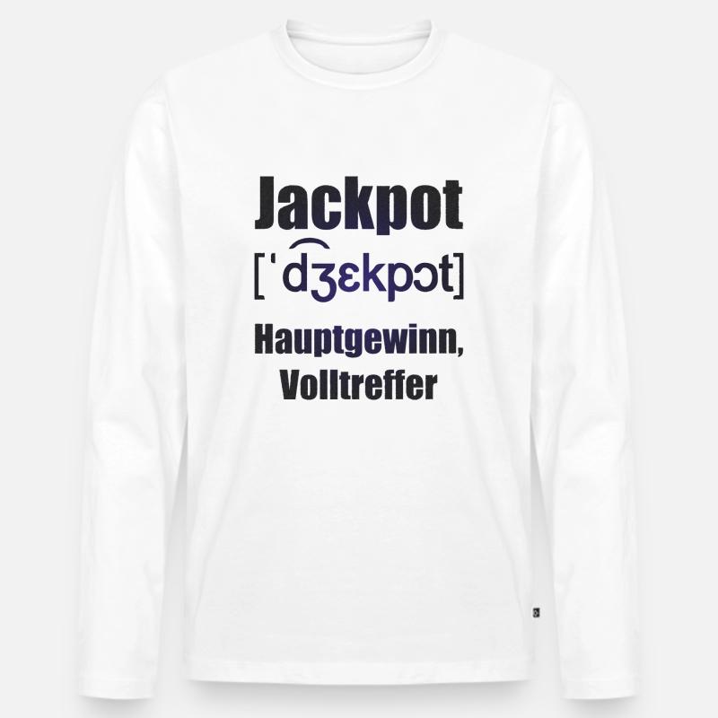 jackpot 4 - Männer Premium Bio Langarmshirt - Weiß