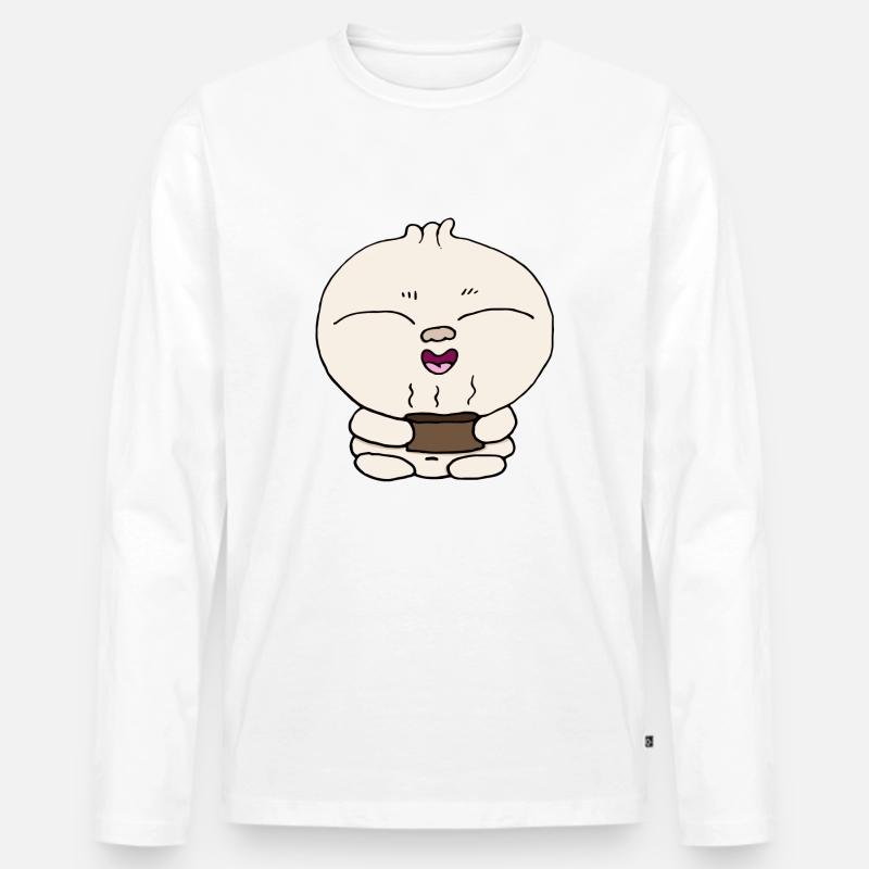 Knödel - Männer Premium Bio Langarmshirt - Weiß