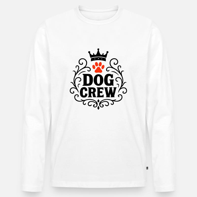 Hunde Crew - Männer Premium Bio Langarmshirt - Weiß