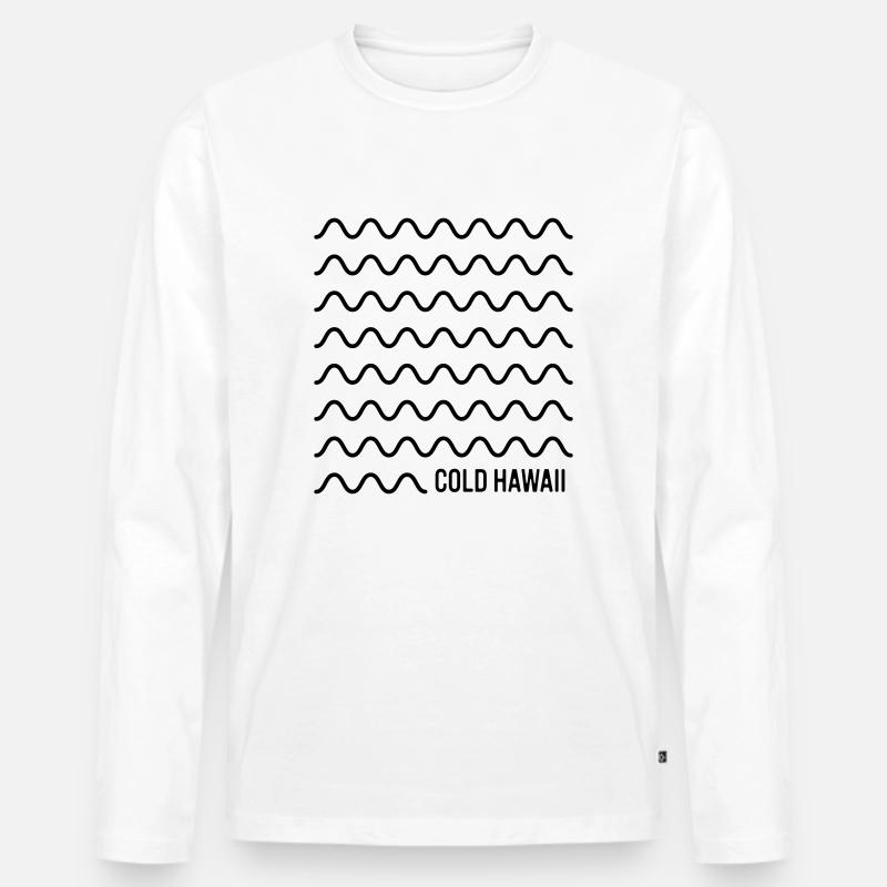 Cold Hawaii Waves - Männer Premium Bio Langarmshirt - Weiß
