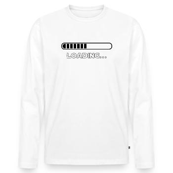 Loading - Men's Premium Organic Long Sleeve Shirt - white - Front - Nico (187cm)