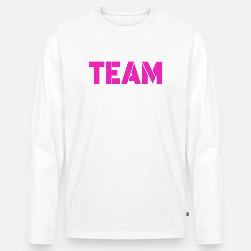 team_1 - Männer Premium Bio Langarmshirt - Weiß