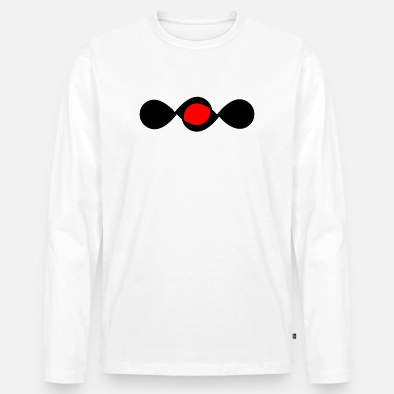 Red Infinity Spotlight - Männer Premium Bio Langarmshirt - Weiß