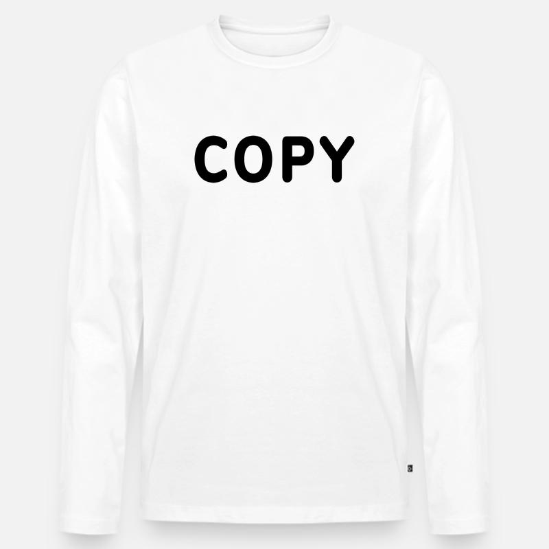 copy paste - Copy - Männer Premium Bio Langarmshirt - Weiß