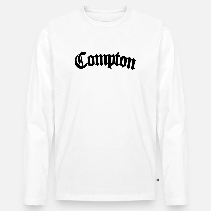 compton - Männer Premium Bio Langarmshirt - Weiß