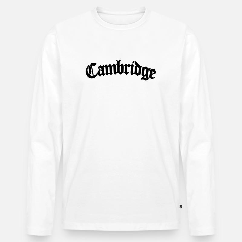 cambridge - Männer Premium Bio Langarmshirt - Weiß
