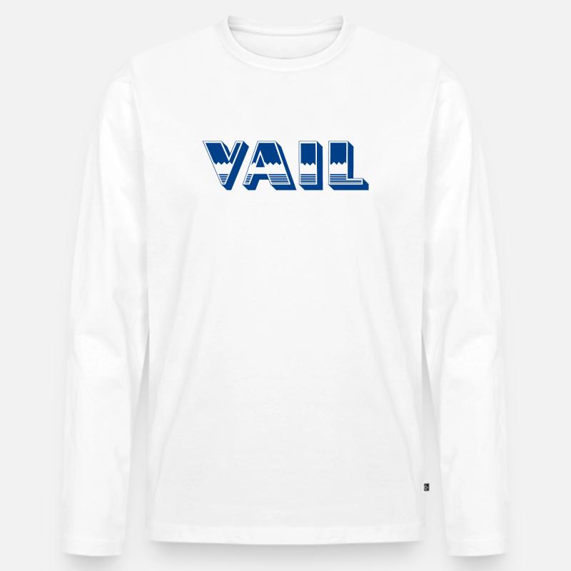VAIL - Männer Premium Bio Langarmshirt - Weiß