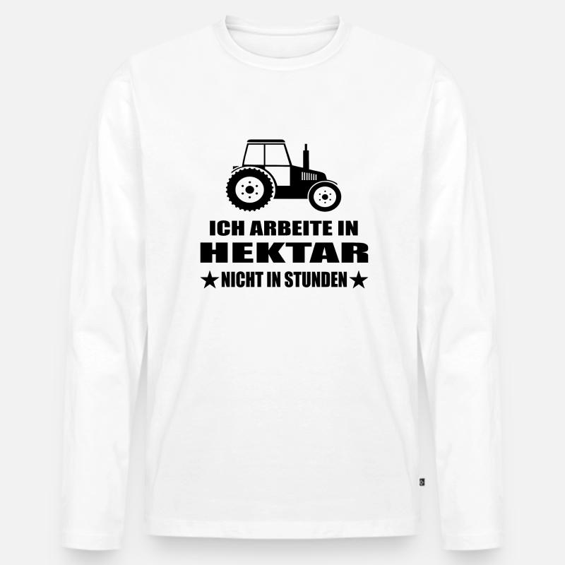 Traktor - Männer Premium Bio Langarmshirt - Weiß
