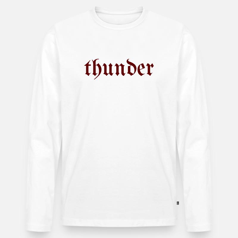 Donner-Gothic - Männer Premium Bio Langarmshirt - Weiß