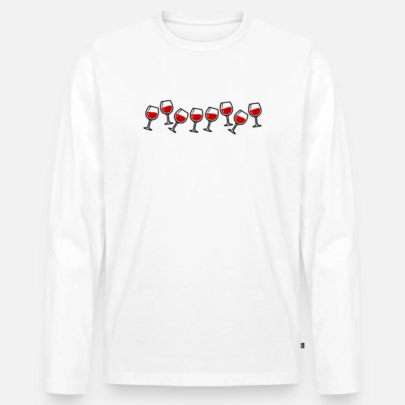 Weingläser Anstoßen Wein - Männer Premium Bio Langarmshirt - Weiß
