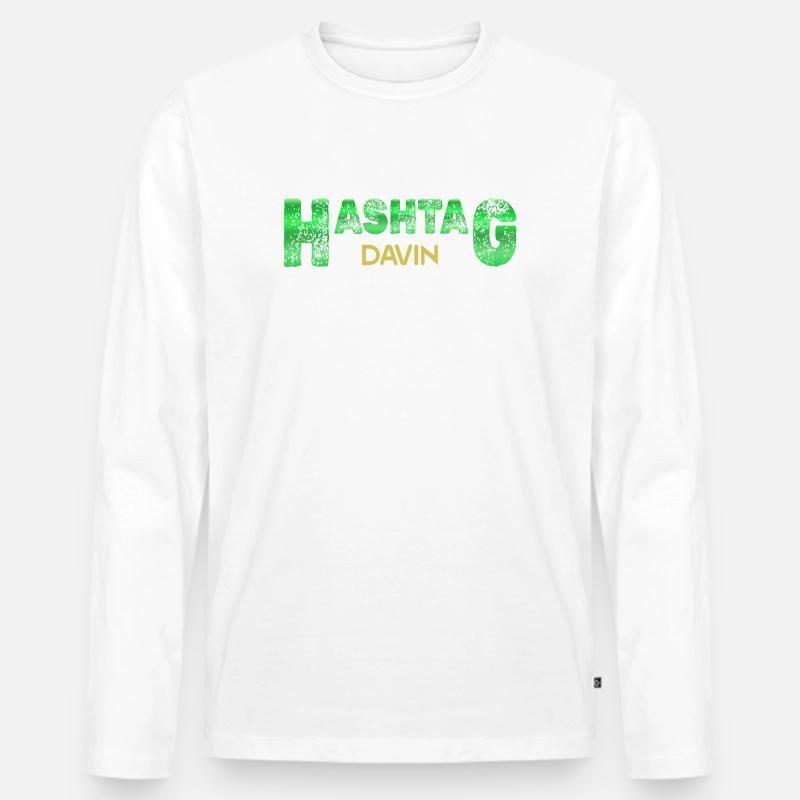 Davin Davin - Männer Premium Bio Langarmshirt - Weiß