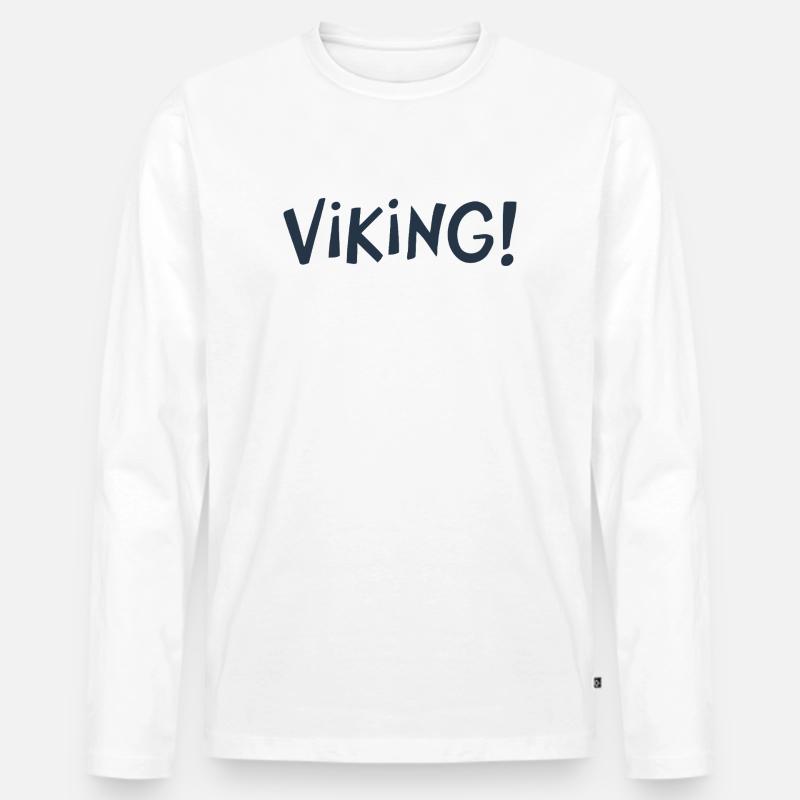 Viking Cree Grober Tippfehler - Männer Premium Bio Langarmshirt - Weiß