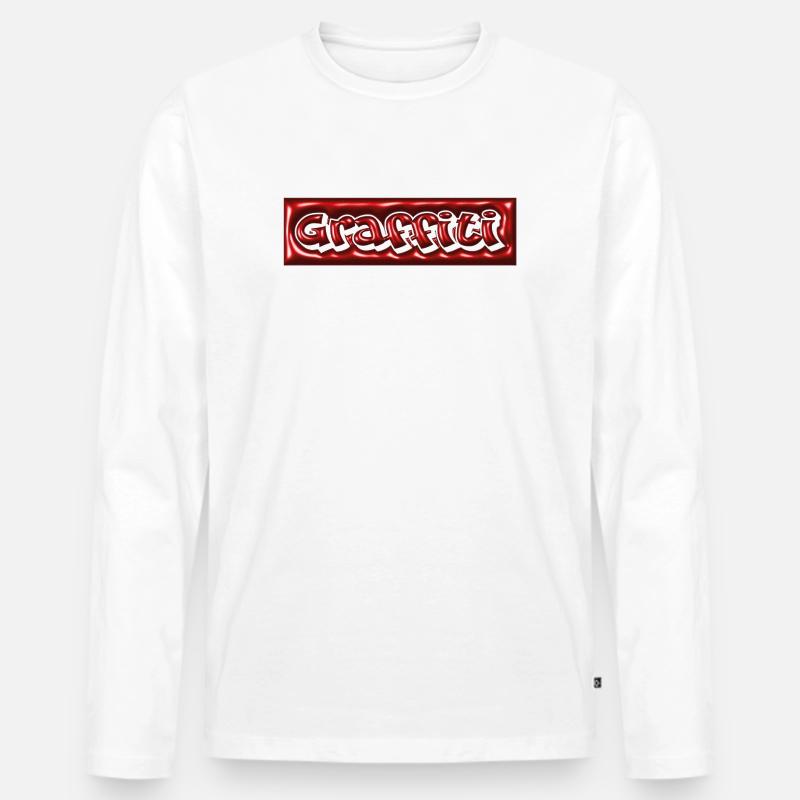 Graffiti Bubble 3D  - Männer Premium Bio Langarmshirt - Weiß